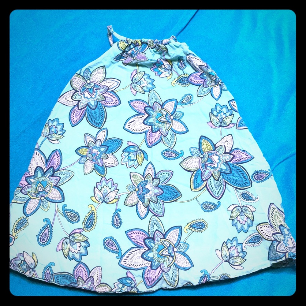 EUC old navy girls teal blue paisley dress size 5T